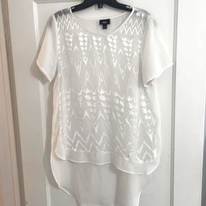 MASSIMO Sheer White Blouse